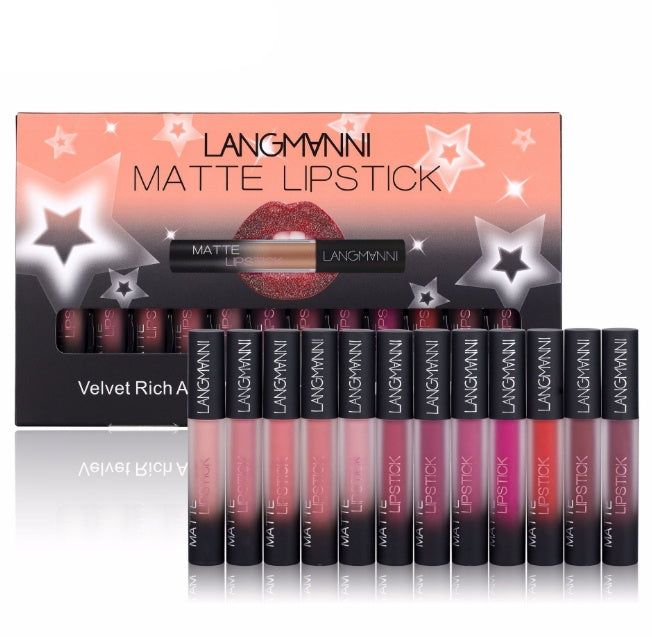 Matte Lipstick Set – Waterproof Long-Lasting Velvet Finish