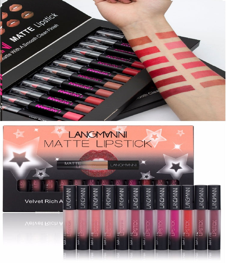 Matte Lipstick Set – Waterproof Long-Lasting Velvet Finish