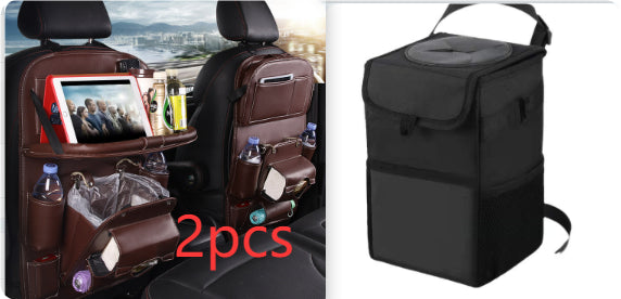 PU Leather Car Seat Organizer with Tray – Waterproof Storage