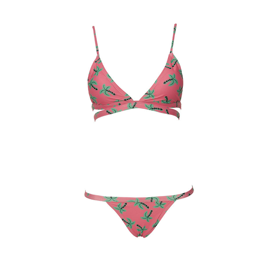 Palm Print Bikini Set – Tropical Two-Piece Swimsuit