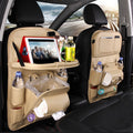 PU Leather Car Seat Organizer with Tray – Waterproof Storage