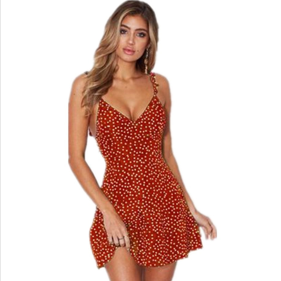 Polka Dot Strappy Sundress – Summer Beach Style