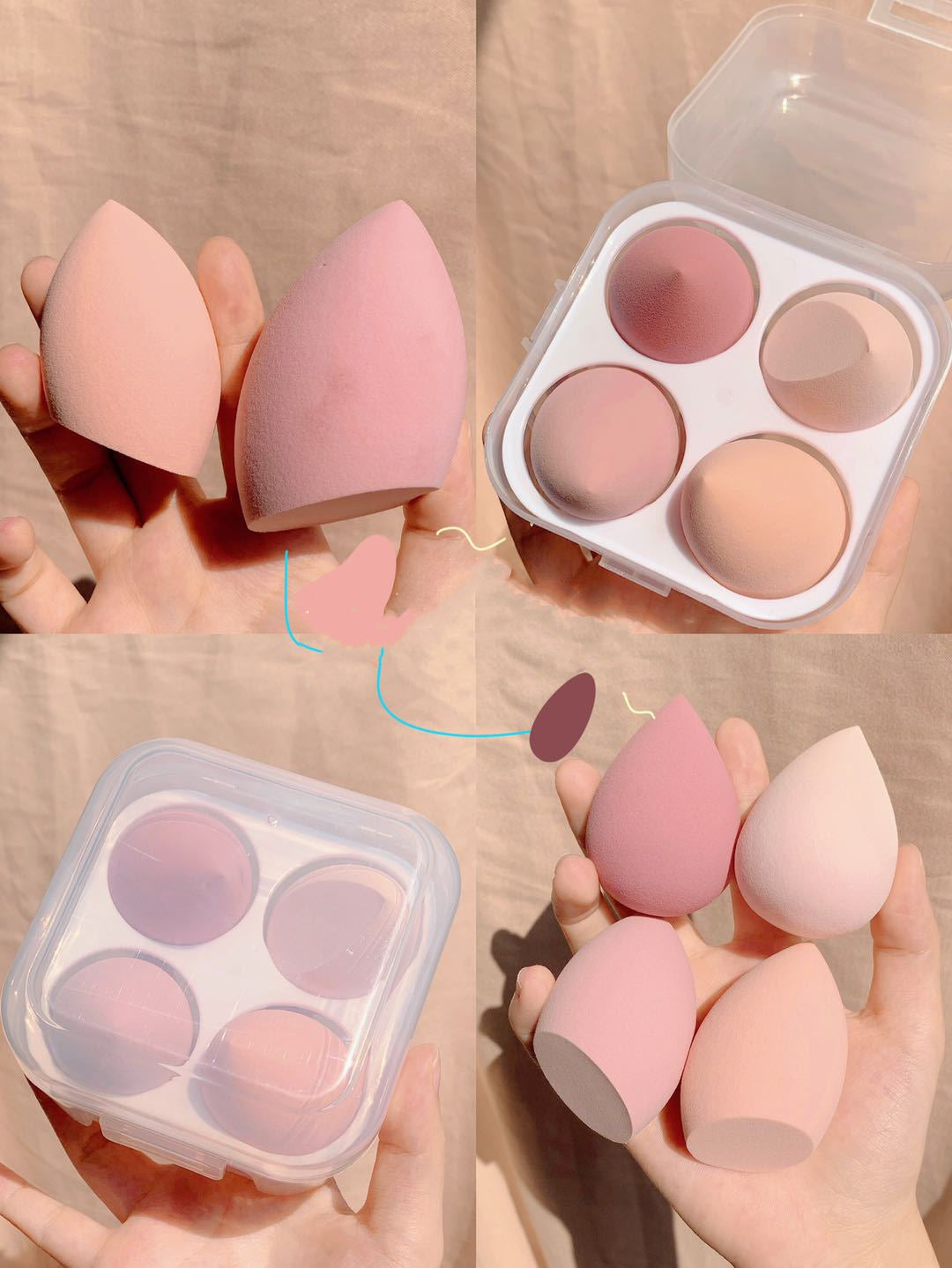 Makeup Sponge Storage Case – Travel Organizer Box