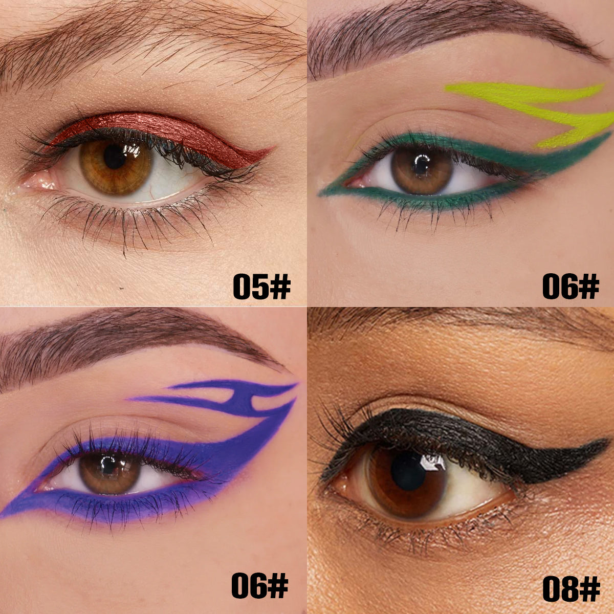 Waterproof Eyeliner Set – Vibrant Multi-Color Precision / PHOFAY