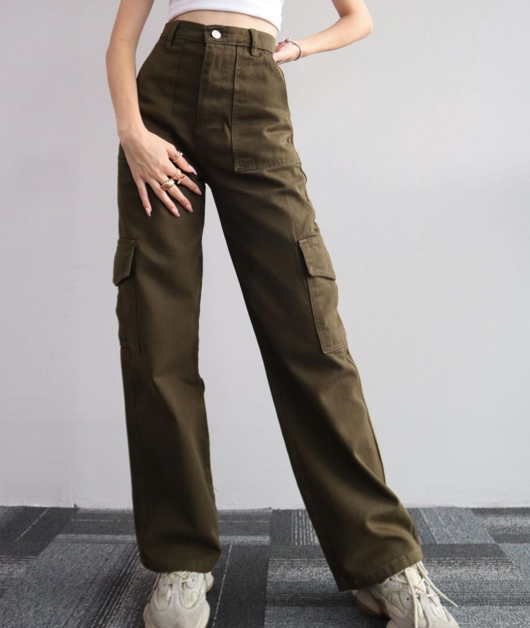 High Waist Cargo Pants – Casual Utility Trousers