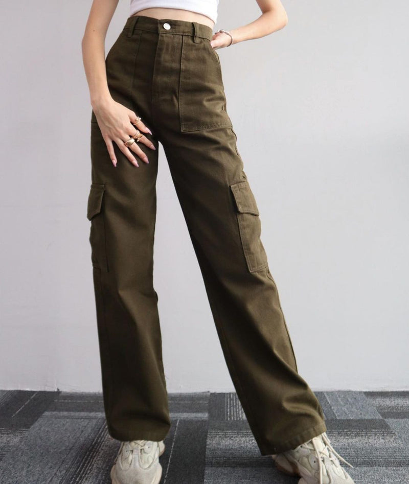 High Waist Cargo Pants – Casual Utility Trousers