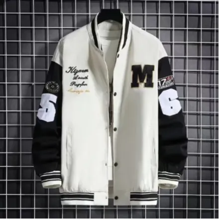 Varsity Jacket – Letter & Number Print Street Style