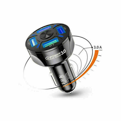 Mini 4-Port Car Charger – 45W Fast Charge for All Devices