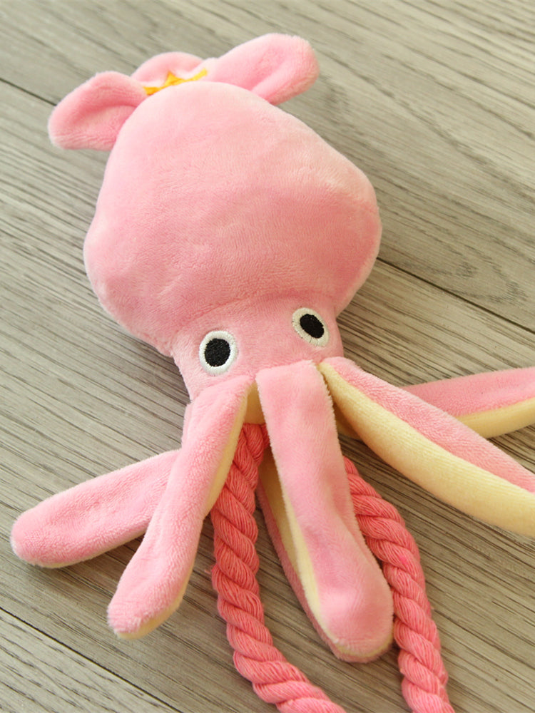 Octopus Plush Dog Toy – Rope Chew & Interactive Play