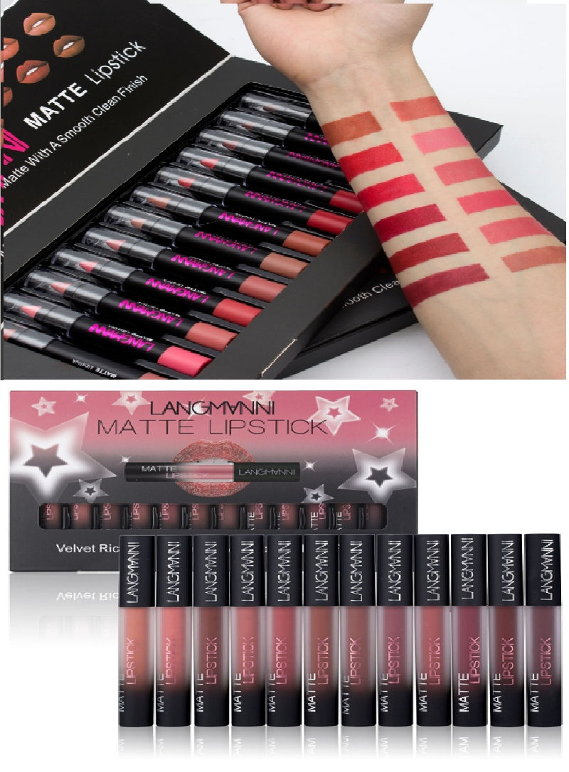 Matte Lipstick Set – Waterproof Long-Lasting Velvet Finish
