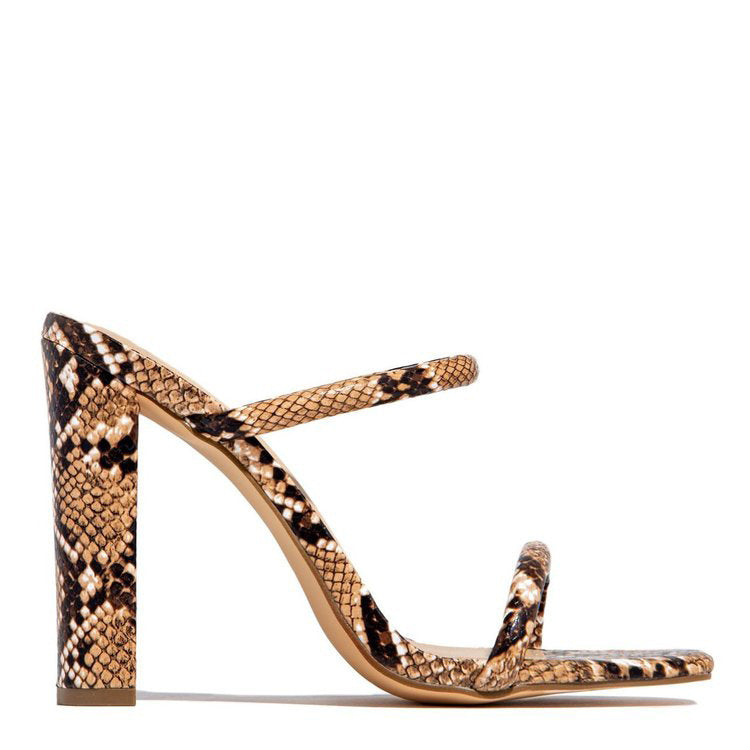 Chunky Heel Sandals – Open Toe Comfort Fit