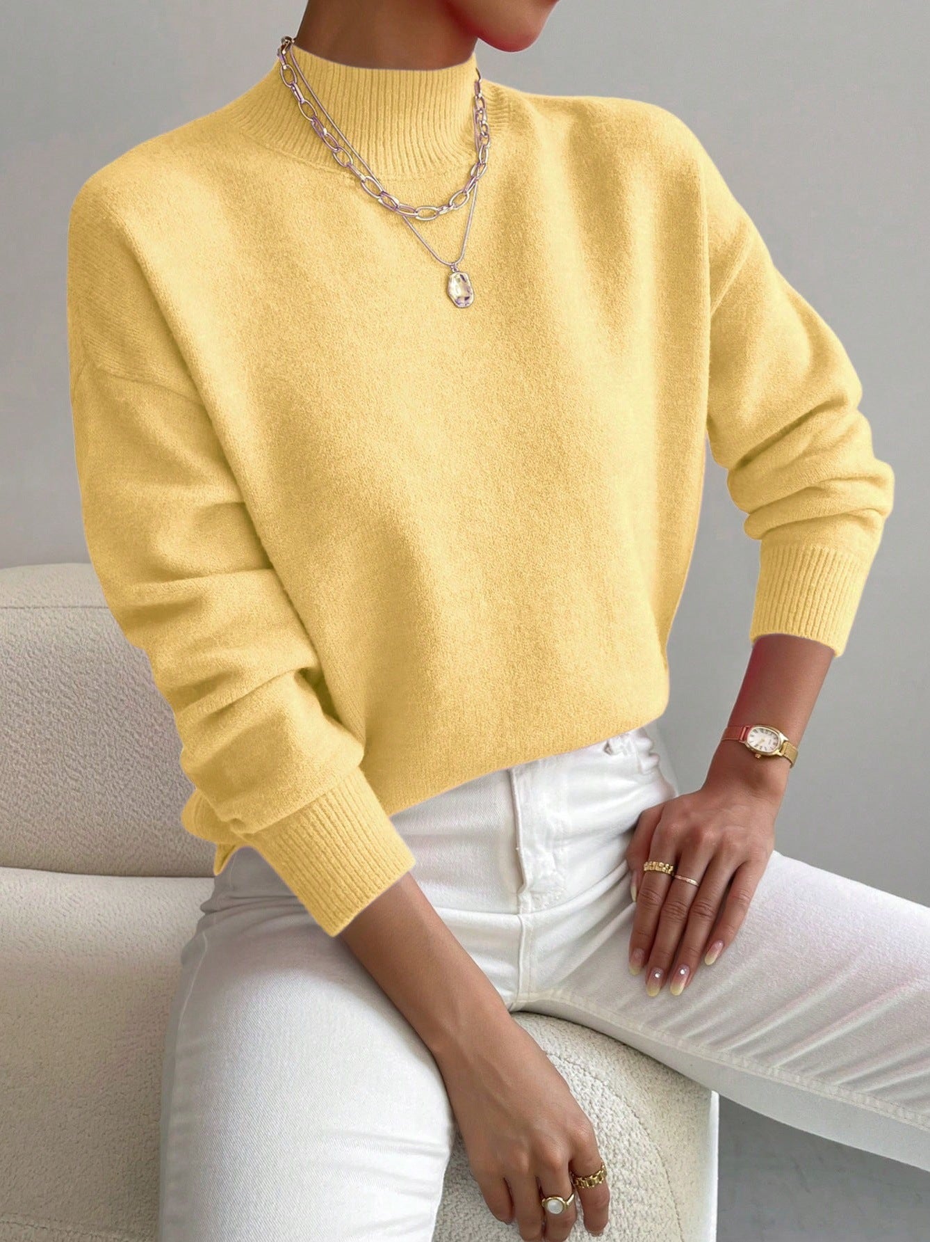 Oversized Striped Sweater – Cozy Long Sleeve Knit Top