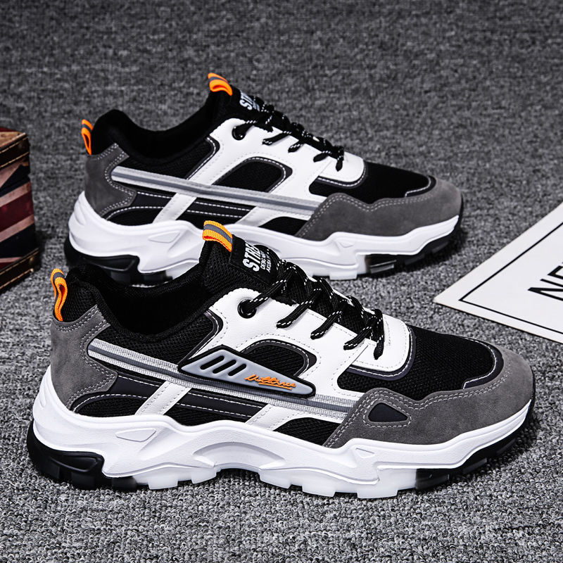 Men’s Black & White Mesh Sneakers – Lightweight Running Shoes