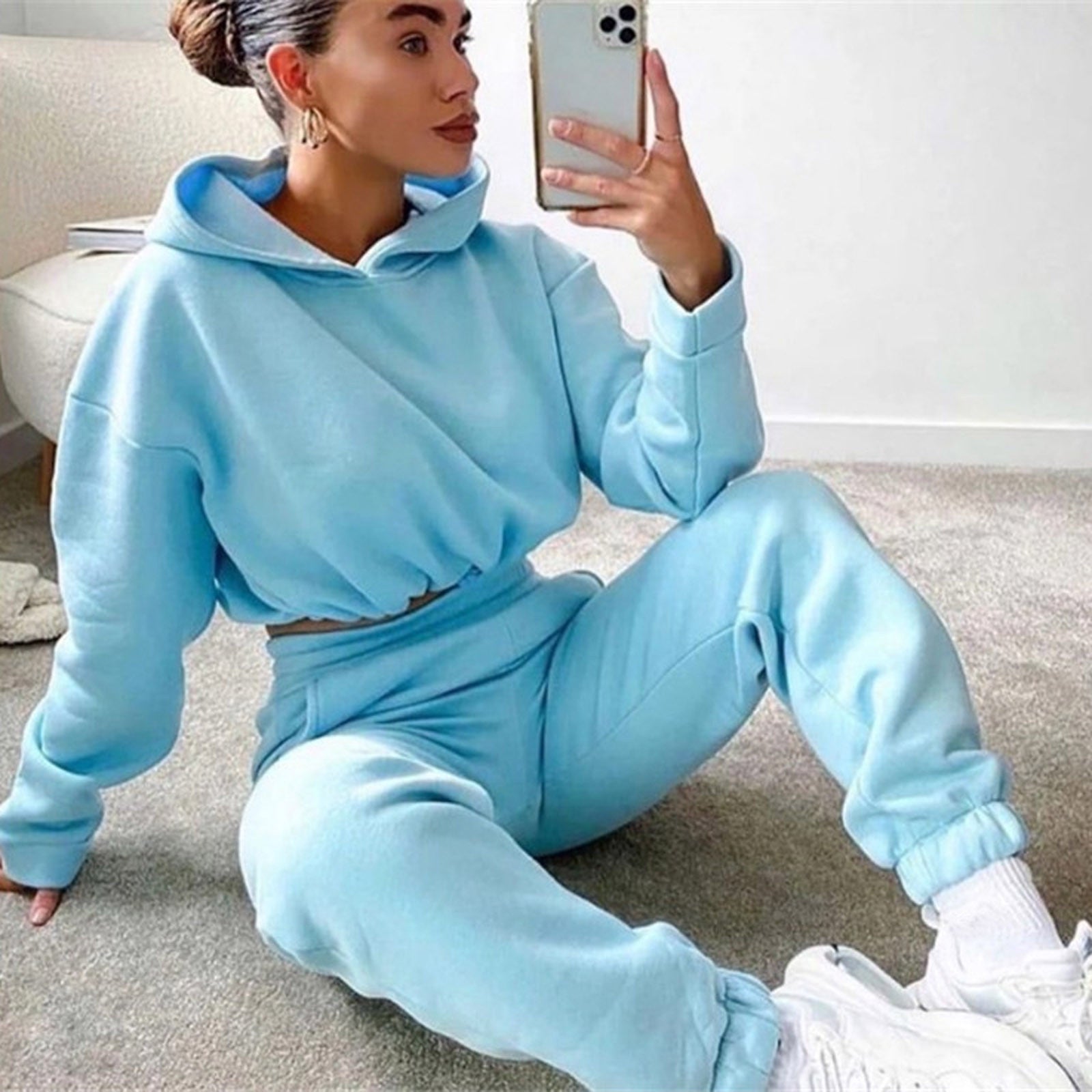 Women’s 2-Piece Tracksuit – Long Sleeve Hoodie Set