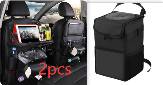 PU Leather Car Seat Organizer with Tray – Waterproof Storage