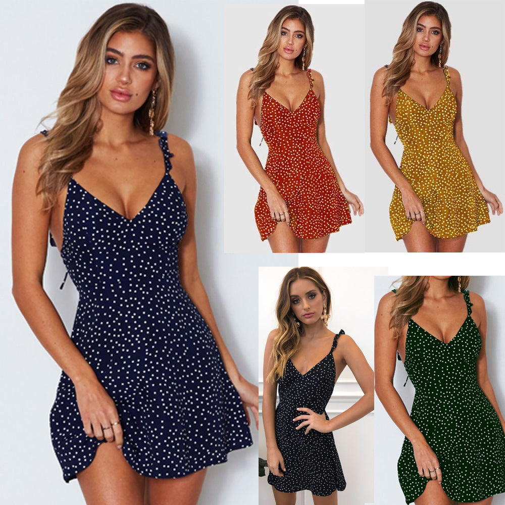 Polka Dot Strappy Sundress – Summer Beach Style