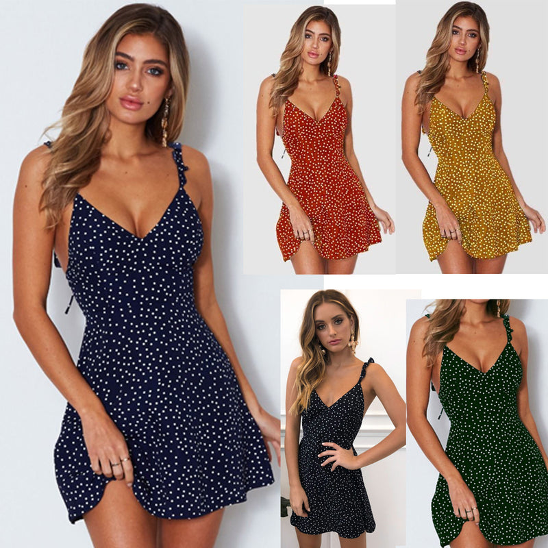 Polka Dot Strappy Sundress – Summer Beach Style