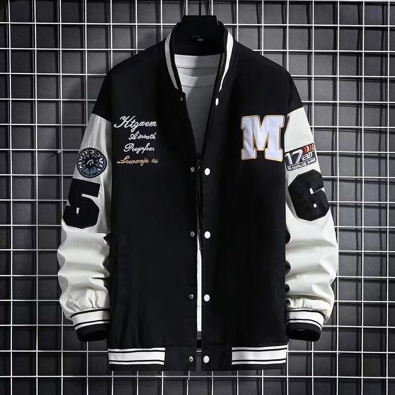 Varsity Jacket – Letter & Number Print Street Style