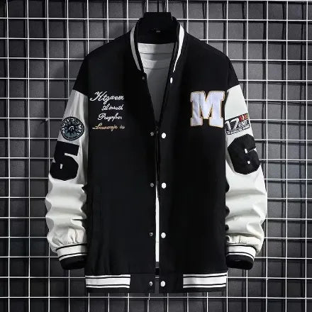 Varsity Jacket – Letter & Number Print Street Style