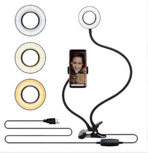 LED Selfie Ring Light – Adjustable Makeup & Live Lighting