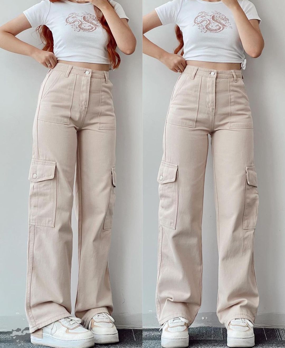 High Waist Cargo Pants – Casual Utility Trousers