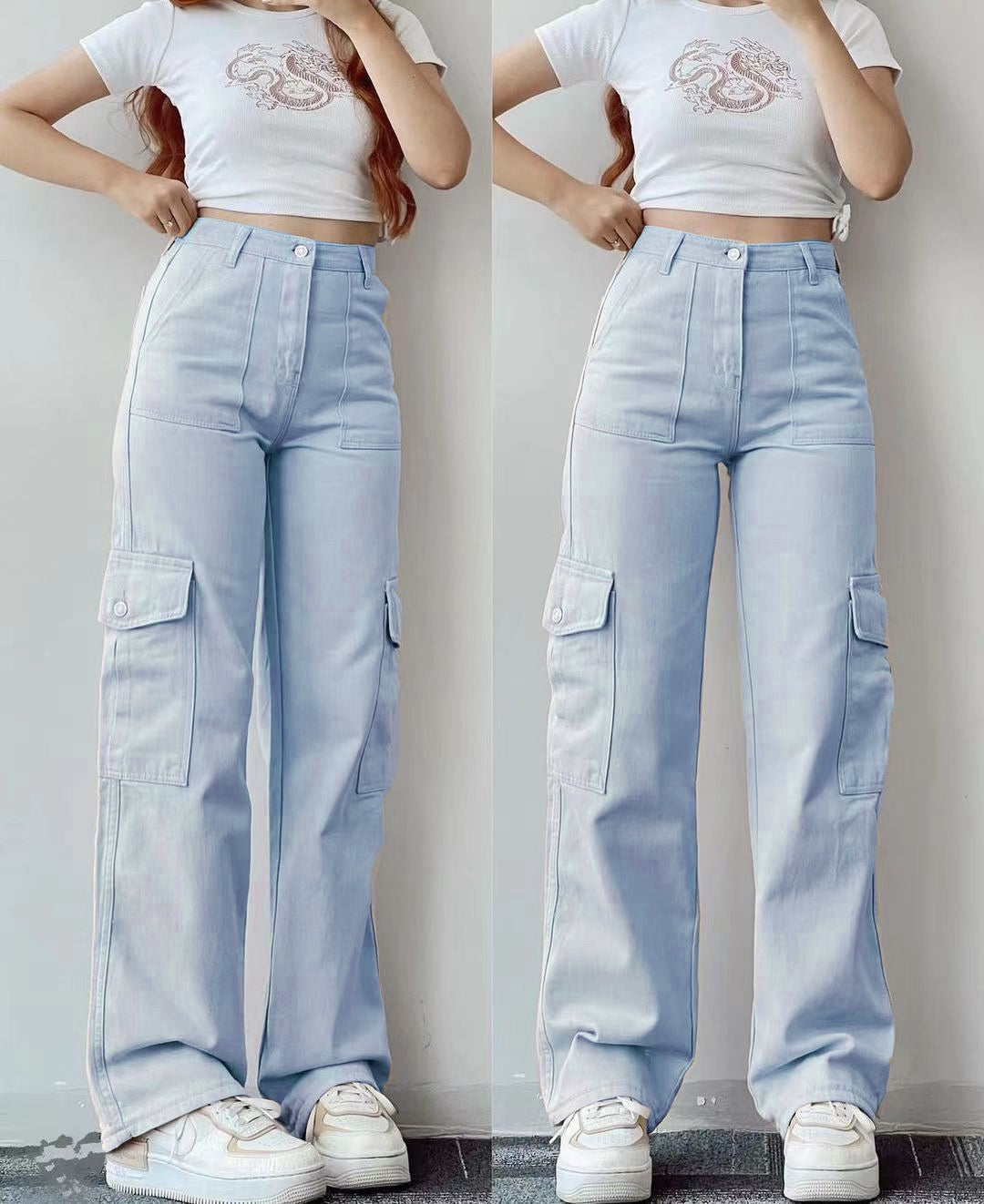 High Waist Cargo Pants – Casual Utility Trousers
