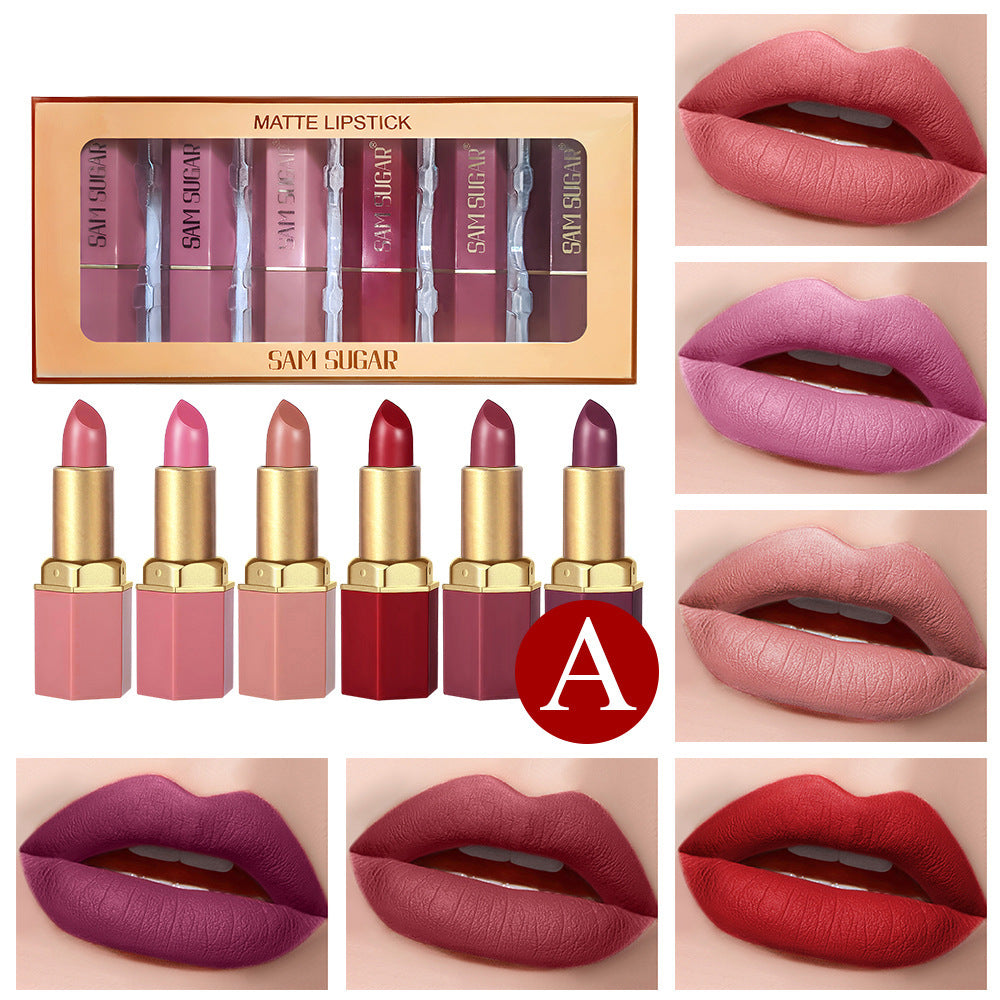 6-Piece Velvet Lipstick Set – Smooth & Long-Lasting