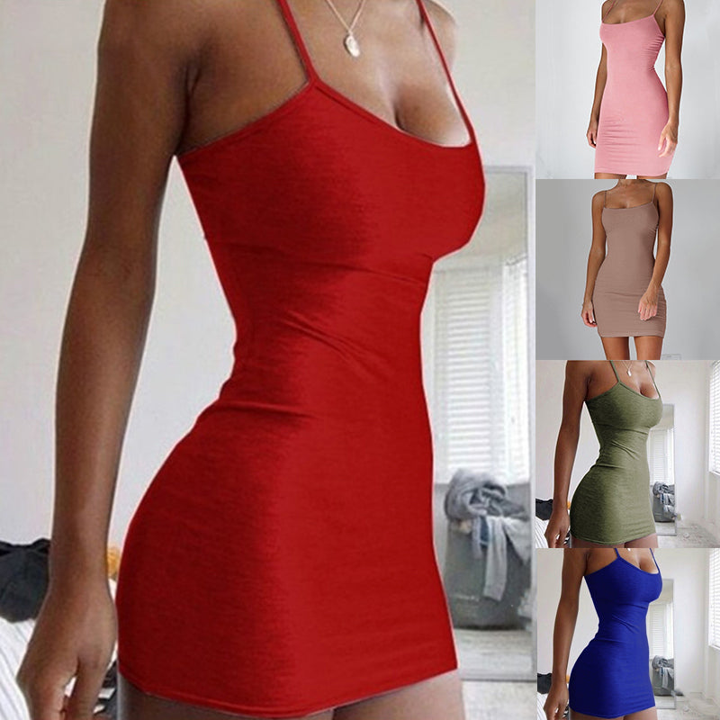 Halter Bodycon Mini Dress – Sleek Solid Color Style