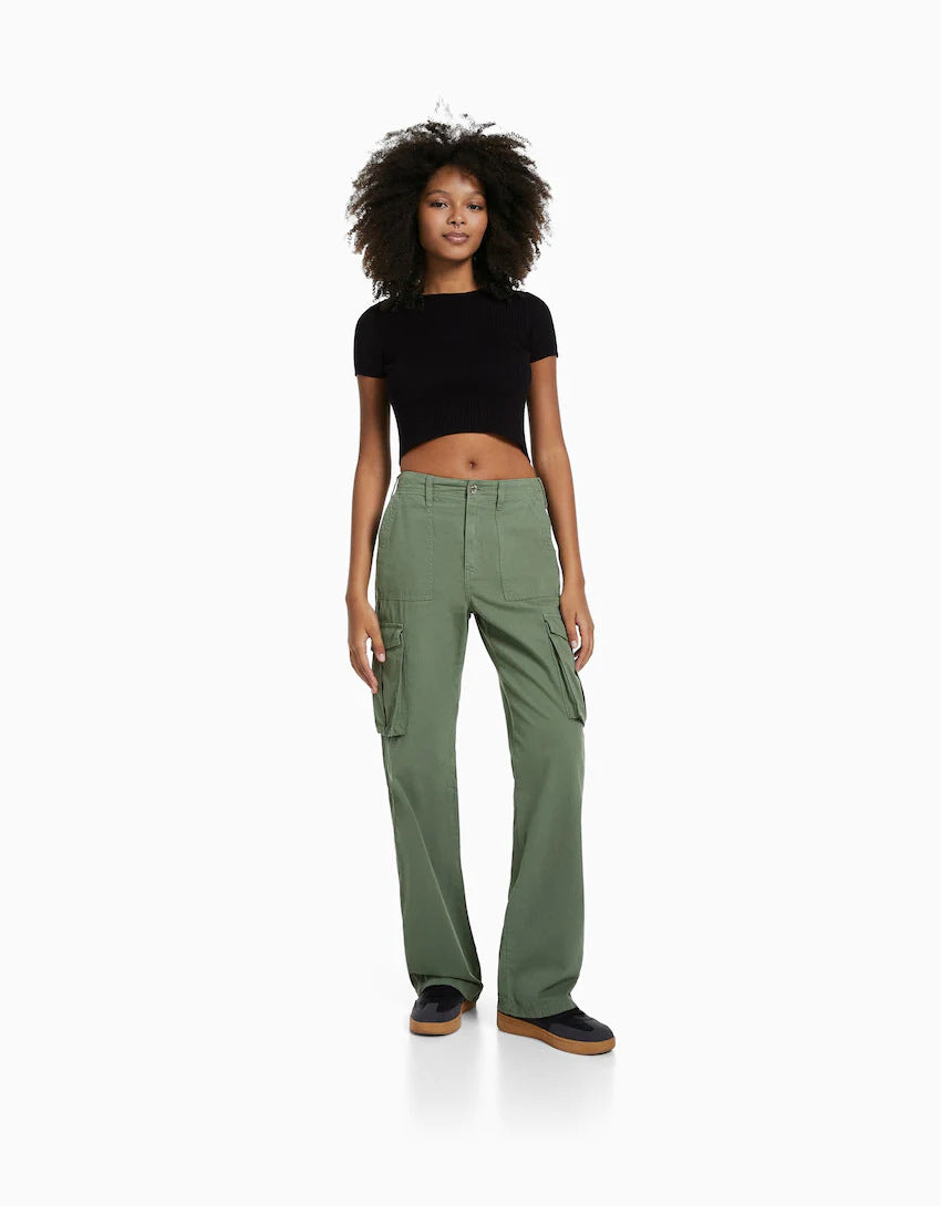 High Waist Cargo Pants – Casual Utility Trousers