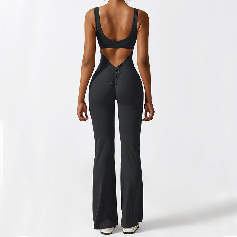 Sleeveless Flare Jumpsuit – Sculpting Yoga Fit