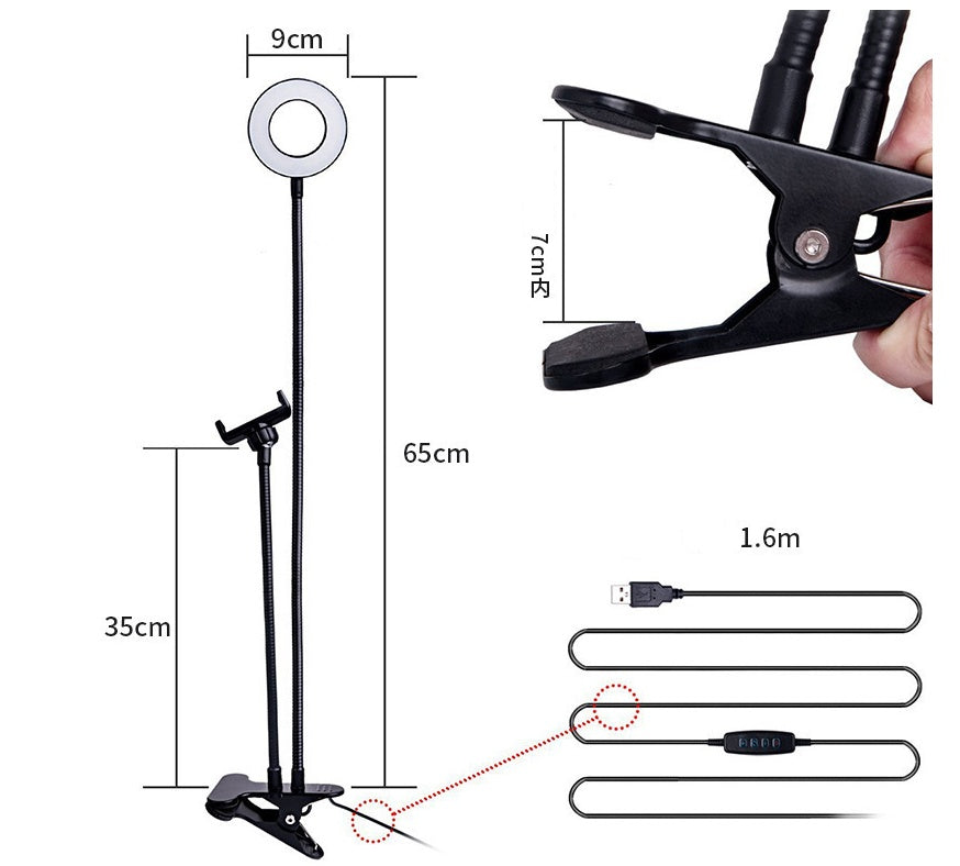 LED Selfie Ring Light – Adjustable Makeup & Live Lighting