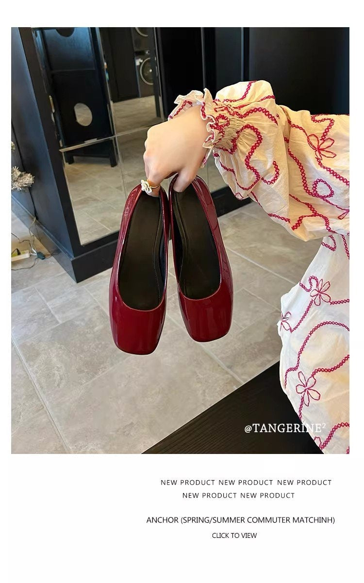 Square Toe Ballet Flats – Chic Parisian Slip-On