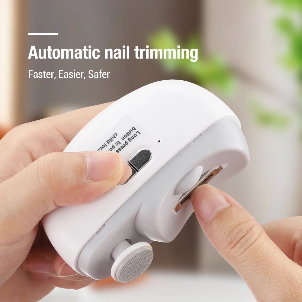 2-in-1 Electric Nail Clipper – Anti-Splash Trimmer for Manicure & Pedicure