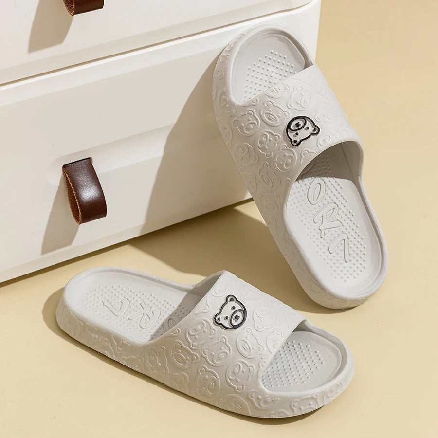 Cute Bear Slides – Non-Slip Soft Slippers for Men & Women