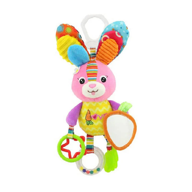 Animal Plush Rattle Toy with Handle – Soft Infant Toy