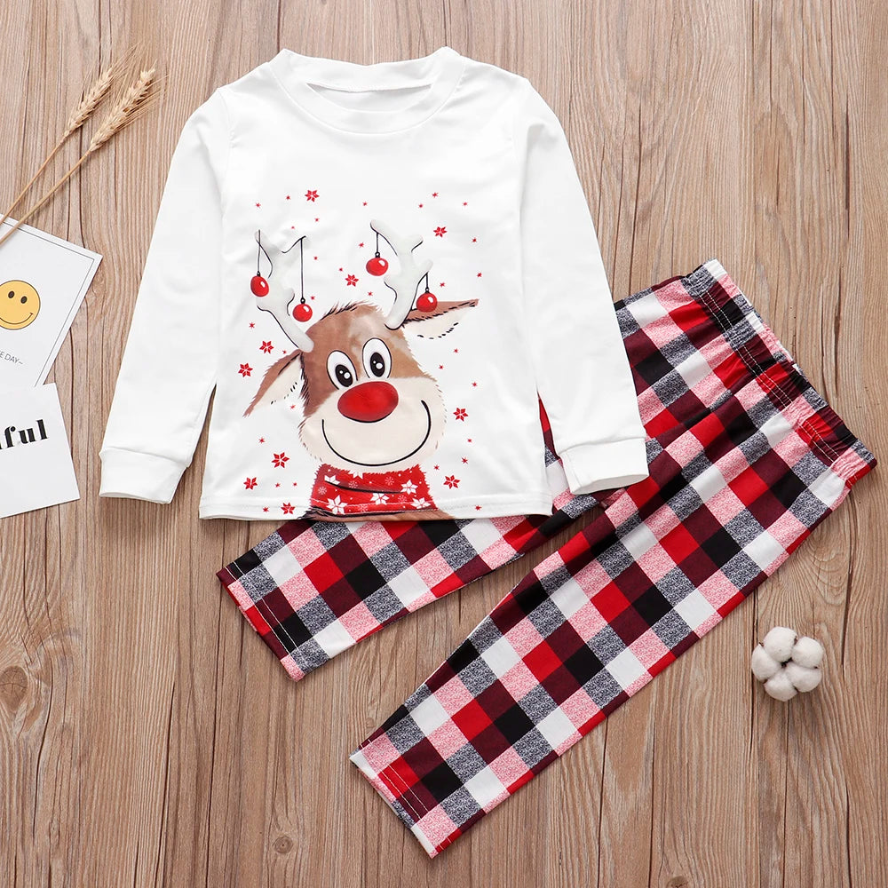 Family Matching Christmas Pajama Sets – Mother, Kids, Baby Romper & Pet Dog Outfits