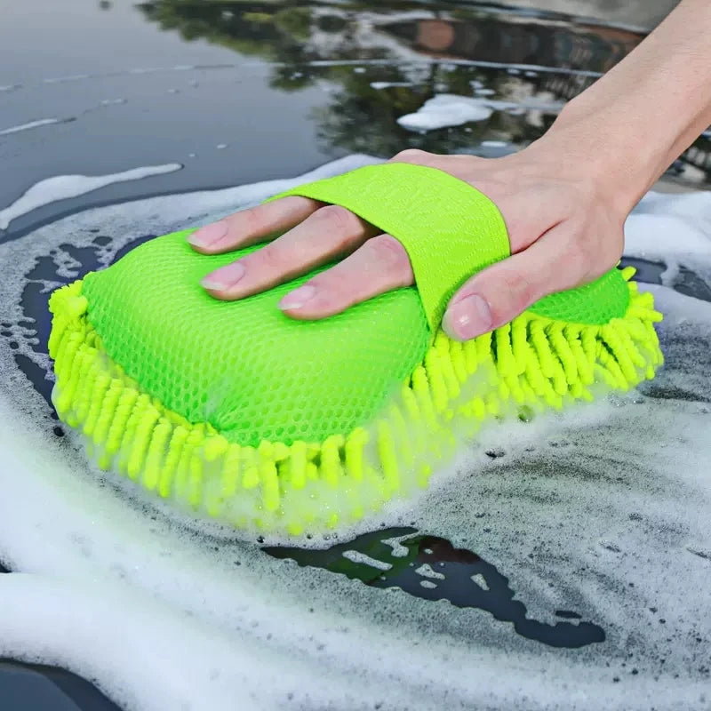 Microfiber Car Cleaning Kit – Washer Sponge, Towel and Gloves