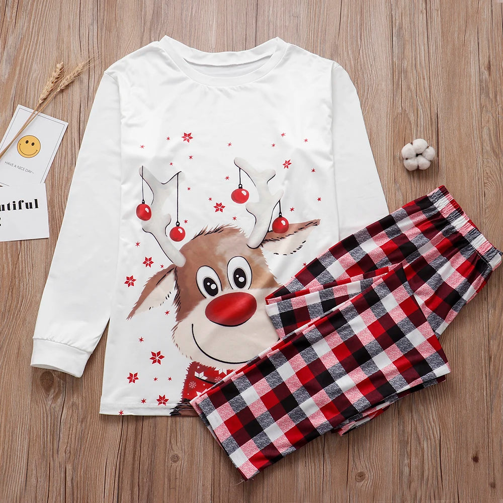 Family Matching Christmas Pajama Sets – Mother, Kids, Baby Romper & Pet Dog Outfits