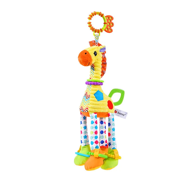 Animal Plush Rattle Toy with Handle – Soft Infant Toy