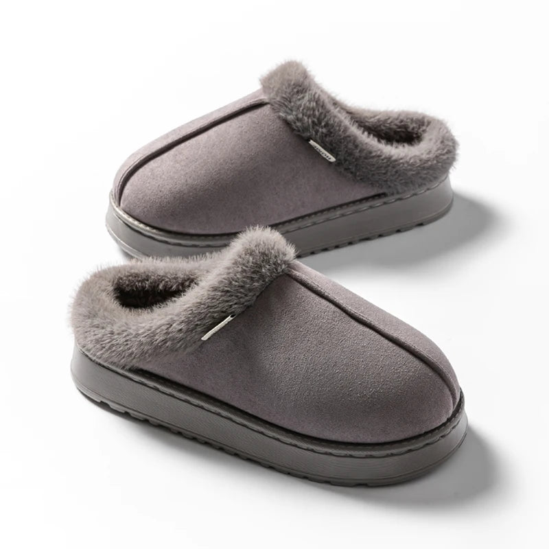 Fluffy Winter Slippers – Warm Anti-Slip Indoor EVA Slides with Thick Sole