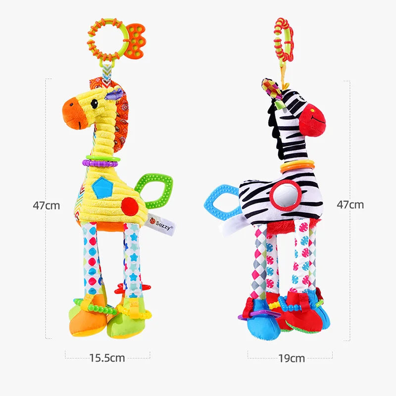 Animal Plush Rattle Toy with Handle – Soft Infant Toy