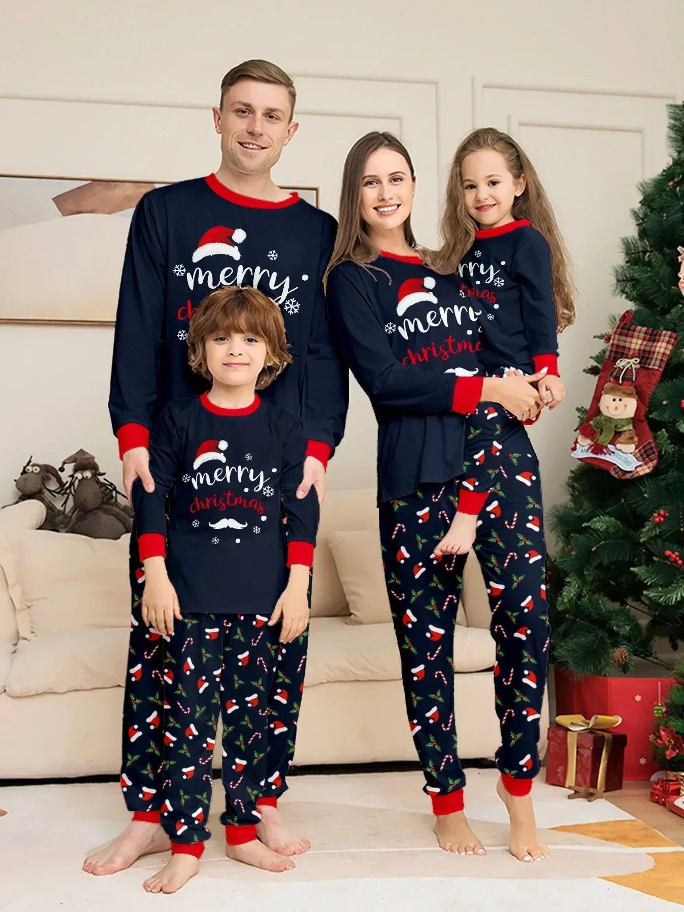 Family Matching Christmas Pajamas – Soft 2-Piece Holiday Set for Mom, Dad & Children