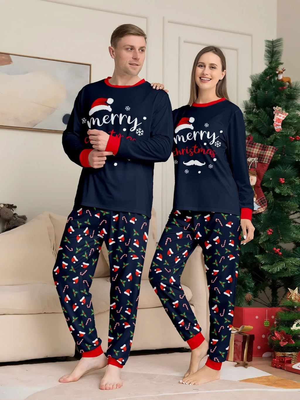 Family Matching Christmas Pajamas – Soft 2-Piece Holiday Set for Mom, Dad & Children