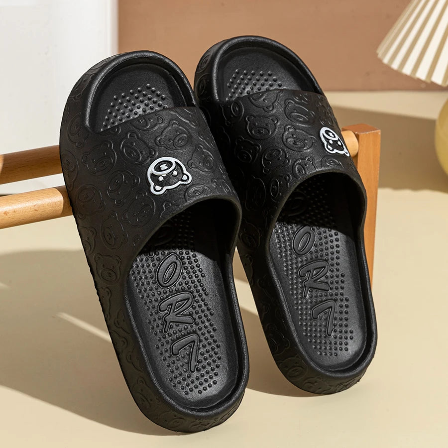 Cute Bear Slides – Non-Slip Soft Slippers for Men & Women