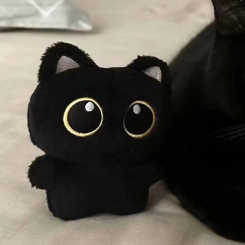 Black Cat Plush Doll – 10cm Soft Cuddly Pillow & Pendant Toy