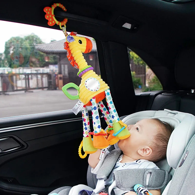 Animal Plush Rattle Toy with Handle – Soft Infant Toy