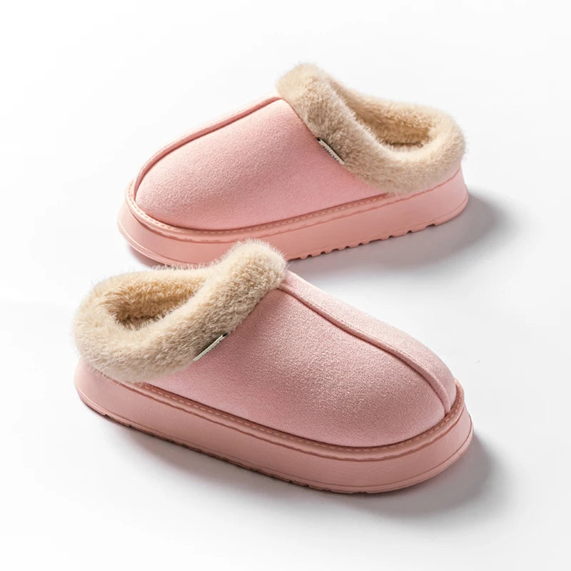 Fluffy Winter Slippers – Warm Anti-Slip Indoor EVA Slides with Thick Sole