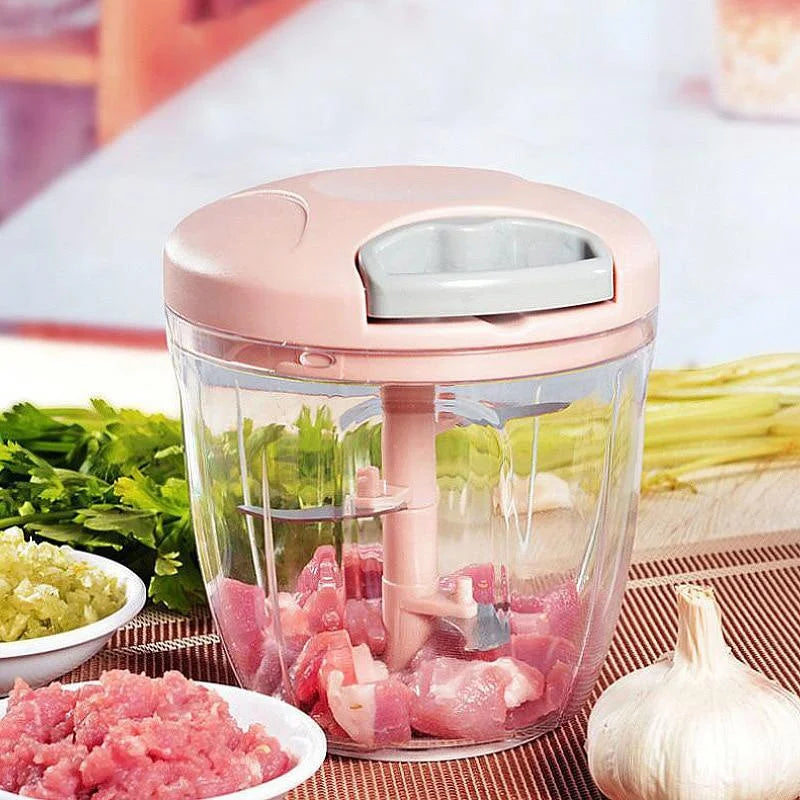 Manual Food Chopper – 500/900ML Meat & Veggie Mincer
