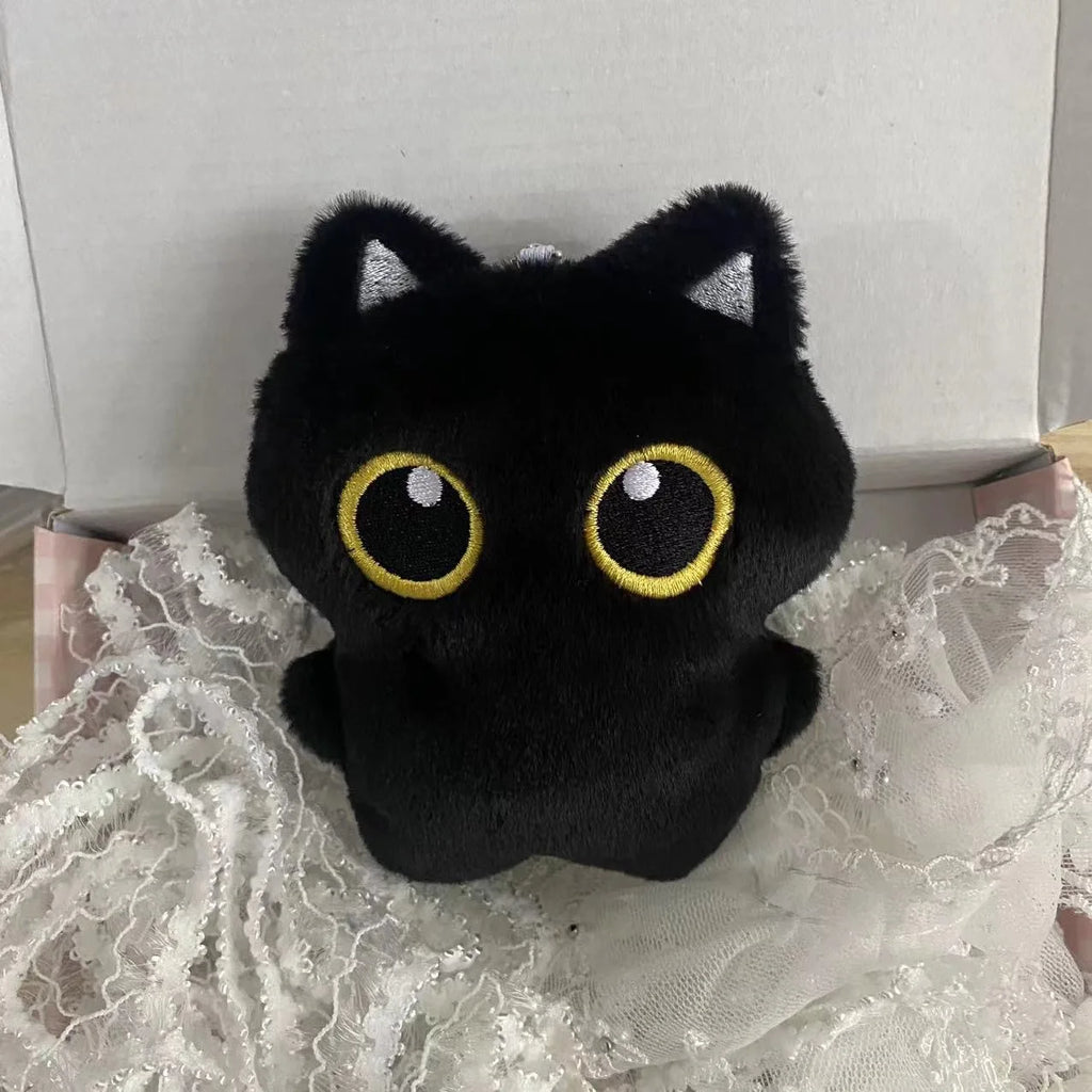 Black Cat Plush Doll – 10cm Soft Cuddly Pillow & Pendant Toy
