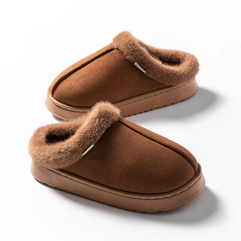 Fluffy Winter Slippers – Warm Anti-Slip Indoor EVA Slides with Thick Sole